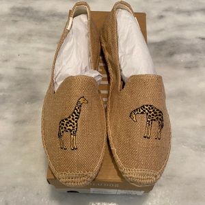 NIB Soludos Giraffe Embrace Smoking Slipper Espadrilles. Size 8